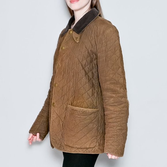 BARBOUR Men's Bant Corduroy Brown Contrasting Quilted Jacket M - Picture 4 of 10